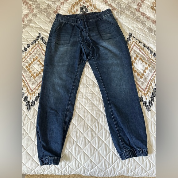 Copperflash Other - Jean Joggers for Women Denim Ripped Loose High Waisted Stretch Drawstring. Sz 10